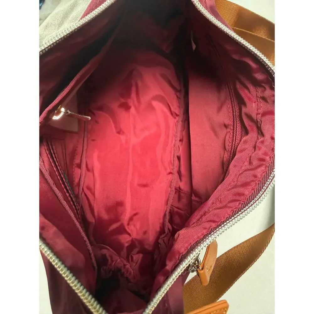 Nordace Siena Hobo Crossbody Bag Purse Burgundy RFID Travel Brown Strap
